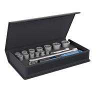 'Gedore TC 19 Mu 10/15 Piece Socket Wrench Set 1/2 Inch in Textile Bag with Carry Handle/Lever Ratchet Spanner/Extension/Universal Joint Sockets/Check Tool System