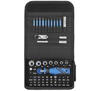 Gedore TC 666 MK-043 Ready to Fix Kit, 43-Piece 5-in-1 Multifunctional Bit Ratchet, Bit Screwdriver, D20 Sockets 5.5-13 mm, Torsion Bits, Textile Bag