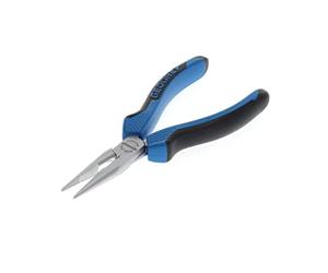 GEDORE Telephone Pliers, Long Nose, Toothed, Straight, Induction-Hardened, Dual-Material Grips, Length 140 mm, 8132-140 JC
