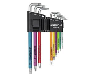GEDOREred R36401009 Allen Key Set TX, T10 - T50, 9-Piece with Colour Coding