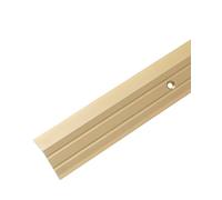 Gedotec Aluminium Transition Profile Perforated End Profile Aluminium Foot Floor Strip Height Compensation Balancing Profile Anodised Brass Cover Strip 200 cm 1 Piece Transition Rail for Screwing