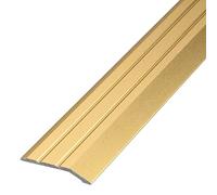 Gedotec Aluminium Transition Profile Self-Adhesive End Profile | Floor Strip Height Compensation | Compensation Profile Brass Anodised | Cover Strip 100 cm | 1 Piece - Transition Rail for Gluing