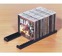 Gedotec Archive system solid CD holder stable organisation system for tidying empty cases | flipper for 23 CDs | CD stand plastic black | 10 pairs - DVD holders for storage