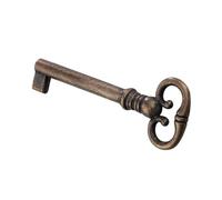 Gedotec Beard Key Metal Brown Rubbed Through | Schubert | 1 Piece - Furniture Key Antique for Drawers | Handle Length: 38 mm | for Furniture Lock