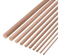 Gedotec Beech Round Rod 25 mm | Pack of 5 - Craft Rods Smooth Made of Beech | Length of Round Rods 1000 mm | Sturdy Wooden Sticks Made of Beech Wood | for Crafts and Garden
