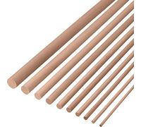 Gedotec Beech Round Rods 6 mm | Length 1000 mm | Pack of 5 - Smooth, Sturdy Wooden Sticks for Crafts & Gardening