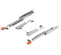 Gedotec Blum Movento 766H 5000S Drawer Runners Full Extension with Blumotion Damping, 1 Set, Load Capacity: 60 kg - 500 mm, Tip-On Blumotion Complete Set, Wooden Drawer Extension with Soft-Closing