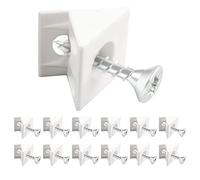 Gedotec Body Connector Angle Connector Plastic Furniture Connector for Rear Wall and Drawer Floors Back Wall Connector White Back Wall Holder with Screw Pack of 100 Corner Connector