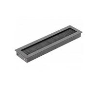 Gedotec Cable Ducting, Cable Channel, Cable Passage made of Metal, Black, 1 Piece, Cable Entry System (L x W) 180 x 51 mm, Merida, Cable Passage without Cover, Rectangular, Protects against Damage