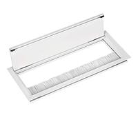 Gedotec Cable Outlet Matte White | Cable Outlet Square 450 x 100 mm | Eco | Aluminium Cable Box | Desk Outlet with Brush Seal | 1 Piece - Cable Guide for Inlet