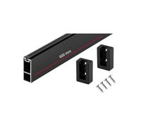 Gedotec Clothes Rail Matte Black 600 mm | Design Wardrobe Rail with Rubber Pad | Square Clothes Rail Wall Mounted 30 x 12 mm | 1 Set of Cupboard Tube Including Mounting Material and 2 Wardrobe Pipe