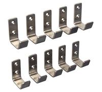 Gedotec Coat Hook - Sandra - Small Stainless Steel| 48 x 20 mm | Curved Design | Hook for Screwing | 10 Pieces - with mounting Material