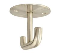 Gedotec Coat Hook Silver | 1 Piece | Ceiling Hook 60 x 60 mm | Lima | Design Coat Hook Rigid | Brushed Stainless Steel | Double Base Hook Modern | Double Hooks with Mounting Material