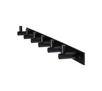Gedotec Coat Hooks Black matt [6 Hooks] Coat Rail Hallway, Kitchen & Bathroom I Wall Coat Rack Moon I Hook Rail Black for screwing I Design Coat Rack Panel I Coat Hooks Wall mounting
