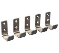 Gedotec Coat Hooks Vintage Coat Hooks Brushed Stainless Steel Single - Sandra Small | Hanger Curved | 48 x 20 mm | wall Hooks for screwing | 5 Pieces - Coat Rack wall mounting