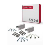 Gedotec Cupboard Hanger with mounting Rail White | Load Capacity 150 kg | 5 Complete Sets - Furniture Hanger with Support Plate & Wall Unit Fastening Material | H10630