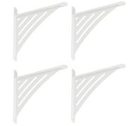 Gedotec Design Console Metal | Set of 4 | Heavy Duty Angles for Tablets | Triangle | Depth: 200 mm | Shelf Brackets for Screw-On | Holding Bracket for Shelves | White | Heavy Duty Console Brackets