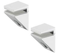 Gedotec Design Glass Shelf Support Stainless Steel Shelf Support Glass Shelves - Solar | Shelf Support for Shelf Thickness 5-10 mm | Wall Bracket with Load Capacity 20 kg