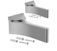 Gedotec Design shelf bracket - metal wall shelf - silver anodized | 2 pieces - Heavy duty shelf bracket | MAFOS | Shelf thickness 6-30 mm | Shelf support with load capacity up to 50 kg | Shelf support