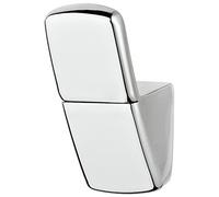 GedoTec Designer Coat Hook Square Coat Hook Polished Chrome-Plated - Clip | Single Hook | Solid Metal | Wall Hook Invisible Screwed | 1 Piece - Coat Hook for Wall Mounting