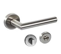 Gedotec Door Handles | WC & Bathroom | Durable Stainless Steel Handle for Front & Interior Doors | Modern & Ergonomic Design for Your Modern Home | for Doors with 35-47 mm Thickness | 1 Set