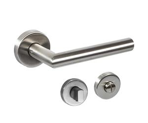 Gedotec Door Handles | WC & Bathroom | Durable Stainless Steel Handle for Front & Interior Doors | Modern & Ergonomic Design for Your Modern Home | for Doors with 35-47 mm Thickness | 1 Set