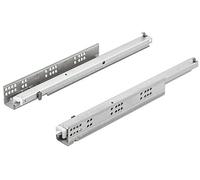 Gedotec Drawer Runners Full Extension - 1 Pair - Pull-Outs: 400 mm - Underfloor Guide with Pin Mounting - Telescopic Runners for Wooden Drawers - Drawer Rails with Damping