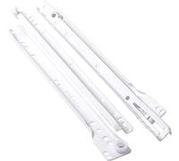 Gedotec Drawer Runners with Ball Guide, Partial Extension, Real, 1 Pair, Metal Roller Extension, Telescopic Rails, 450 mm, Steel, White, Guide Rails