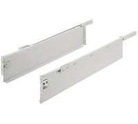 Gedotec Drawer System Kitchen Cabinet Drawer Rail Partial Extension Drawer Box Metal Nominal Length: 500 mm Load Capacity 25 kg Height 118 mm 1 Pair Drawer Set White for Wooden Drawers