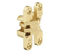 Gedotec Drill-in Hinge Drill Hinge Furniture Hinge 180° Soss Invisible for Thick Wood 13-51 mm - Brass-Plated, 0.37"x1.69"