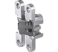 Gedotec Drilling hinge in stainless steel look, wood hinge made of metal, Vici, drill hinge nickel-plated, brushed, 18.5 x 94 mm, 1 piece - furniture hinge for screwing with an opening angle of 180°