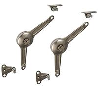 Gedotec Duo Flap Fitting - Adjustable for Flap Height: 200-700 mm, Nickel-Plated Steel, Silver, Modern Design Flap Support - Pack of 2