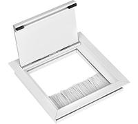 Gedotec Exit G11 ECO Cable Enclosure White Square with Brush Seal | Desk Cable Outlet | Aluminium Cable Box Recessed | 100 x 100 mm | 1 Piece - Cable Outlet Office Table for Inlet