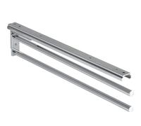 Gedotec extractable towel holder dish holder towel pull-out HOSTEL made of aluminum | Polished chrome | Towel rail 2 arms | Installation length 443 mm | 1 piece - two rail towel rail