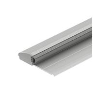 Gedotec Floor Threshold Aluminium Door Floor Seal Transition Profile with Stop, Length 1090 mm, Aluminium Silver anodised, Construction Fittings, 1 Piece, Door Sealing Rail with Rubber