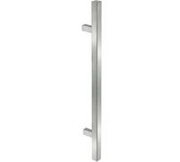 Gedotec Front Door Fitting Stainless Steel Door Fitting Entrance Door Square Bumper Handles Straight - 8031 | Handle Length 600 mm | Bar Handle 25 x 25 mm | Pack of 1 - Handle with Mounting Material