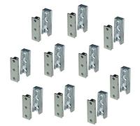 Gedotec Furniture connector for screwing, metal body connector, invisible, solid, hanging connector, fitting for furniture cabinets and metal construction, set of 10, heavy duty wood connectors, 250kg