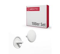 Gedotec Furniture Cover Caps Round Closure Plug Plastic Screw Caps for Head Hole PZ2 H1115 Diameter 12 x 2.5 mm White Pack of 20