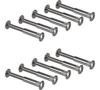 Gedotec Furniture screws M6 | 50 pieces - sleeve screws | connector nickel-plated steel | wood thickness 36-46 mm | furniture connector cabinet connector Phillips PZ2 and flat blade