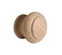 Gedotec Giovanni Wooden Furniture Knob Diameter 35mm x 28mm I Pack of 1 I Raw Oak (Untreated) I Knobs for Kitchen Cupboards