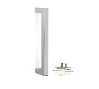 Gedotec Glass Door Handle Push Handle Sliding Door Handle Polished Chrome | Metal, square shape, elegant door handle for wood and glass, mounting kit included on one or both sides