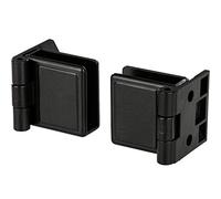 Gedotec Glass Door Hinge H5250 | 1 Pair of Inner Hinges Without Glass Drilling | Black Matt Metal | 170° Furniture Hinge for Glass & Wood Mounting