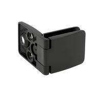 Gedotec Glass Door Hinge Middle Hinge Black Matt Square I Easy Installation of Glass Plate for Clamping I Use Centre - Open Design