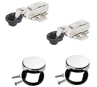 Gedotec Glass Door Hinge Set of 2 with Soft Close, Chrome-Plated, for Glass Thickness 4-6 mm, Center Stop, Mounting Plate Included, Premium European Quality