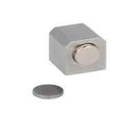 Gedotec Glass Door Magnet for Gluing, 1 Piece, Magnetic Catch, Individual, Rustproof in Brushed Stainless Steel, Includes Magnetic Plate, Magnetic Strip for Furniture, Cupboard Door or or Glass Door