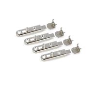 Gedotec H1255 50 mm Visible Screw Connection Straight Door Latch Nickel-Plated Steel Pack of 4 Push Bolt for Furniture Doors