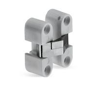 Gedotec H1964 Invisible Door Hinge for Box Door - Brass Black Burnished | Cupboard Hinge for Inlet Wood | 11 x 33 mm | Pack of 1 - Door Hinge for Furniture (1 Piece - Grey Matte)