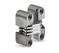 Gedotec H1964 Invisible Door Hinge for Box Door | Brass Silver Matt | Cupboard Hinge for Inlet Wood | 11 x 33 mm | Pack of 1 - Door Hinge for Furniture Door