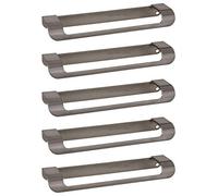 Gedotec Handle Strip Stainless Steel Profile Strip L-Shape - H10133 | Drilling Distance 160 mm | Design Handle Curved | Cupboard Handle for Screwing | Pack of 5 - Edge Handles for Drawers