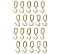 Gedotec Hanging Hooks for Cupboard Rail Oval Cupboard Tube | S-Hooks Metal Brass Gold-Look | Wardrobe Hooks for Clothes Rail 30x15 mm | Pack of 20 | Design Clothes Hooks Hangers for Furniture Rods